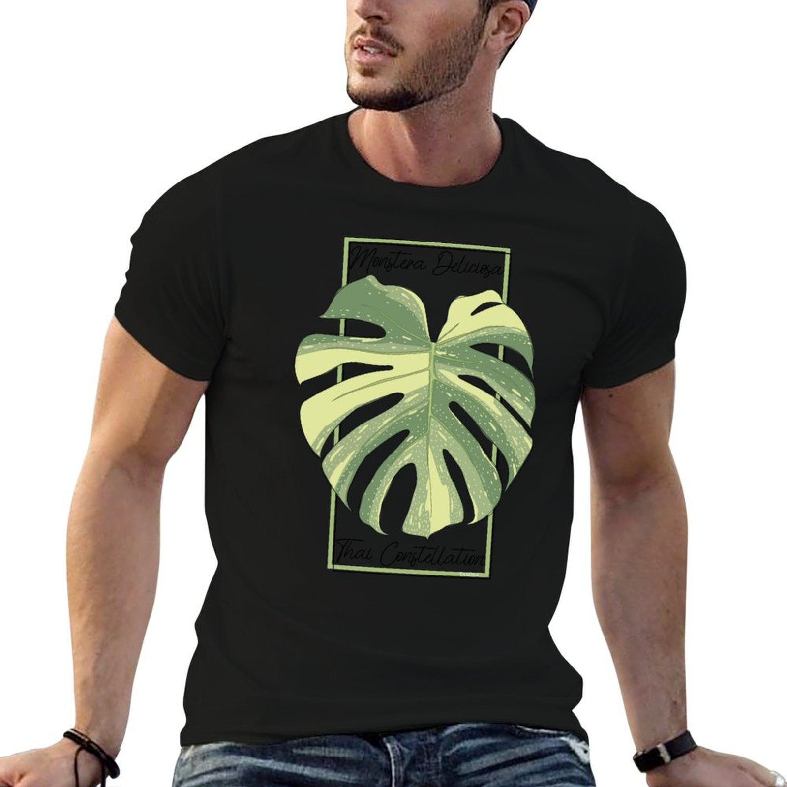 Monstera Thai Constellation - Monstera Thai Constellation Botanical Stamp T-Shirt