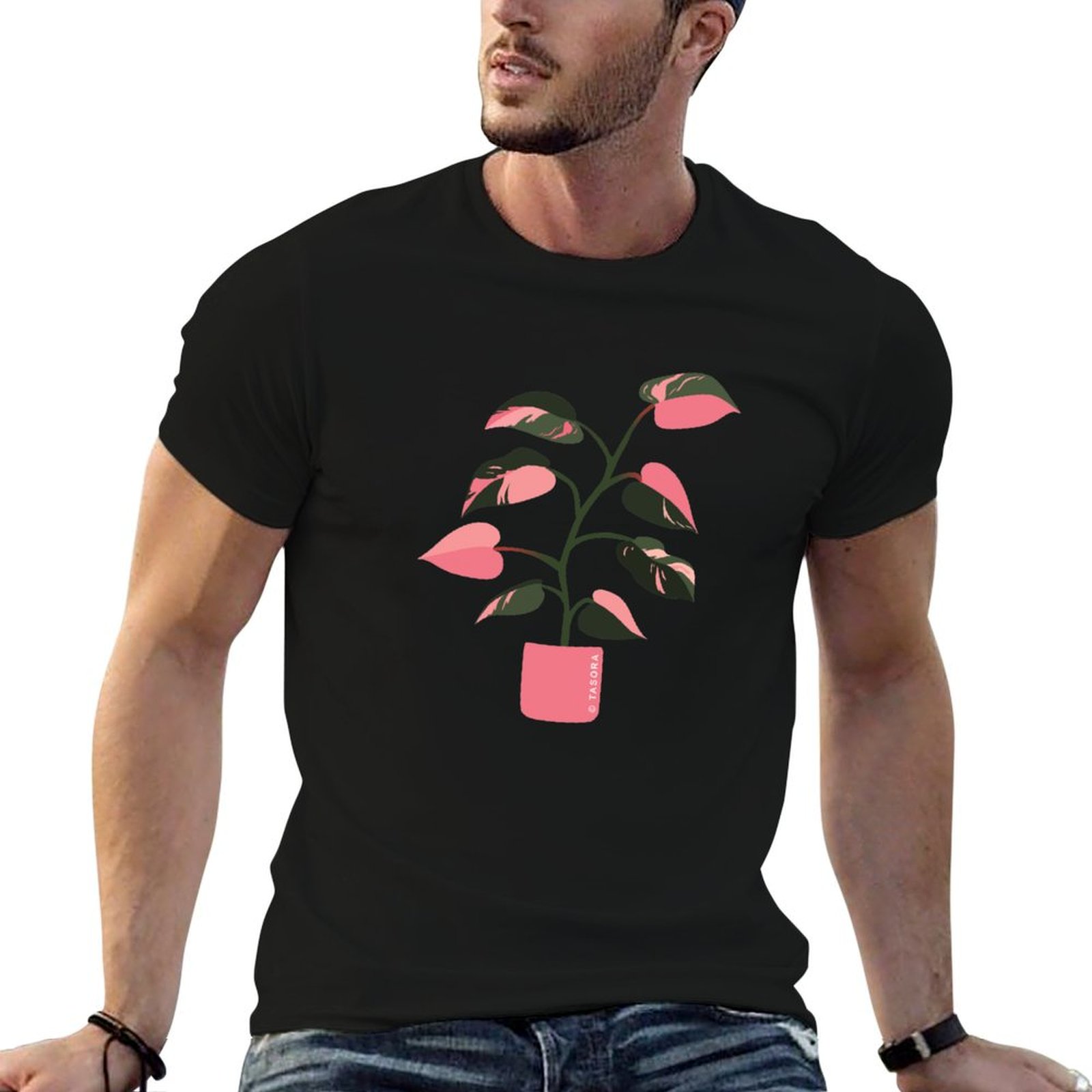 Philodendron Pink Princess - Philodendron Pink Princess Artwork T-Shirt Basic
