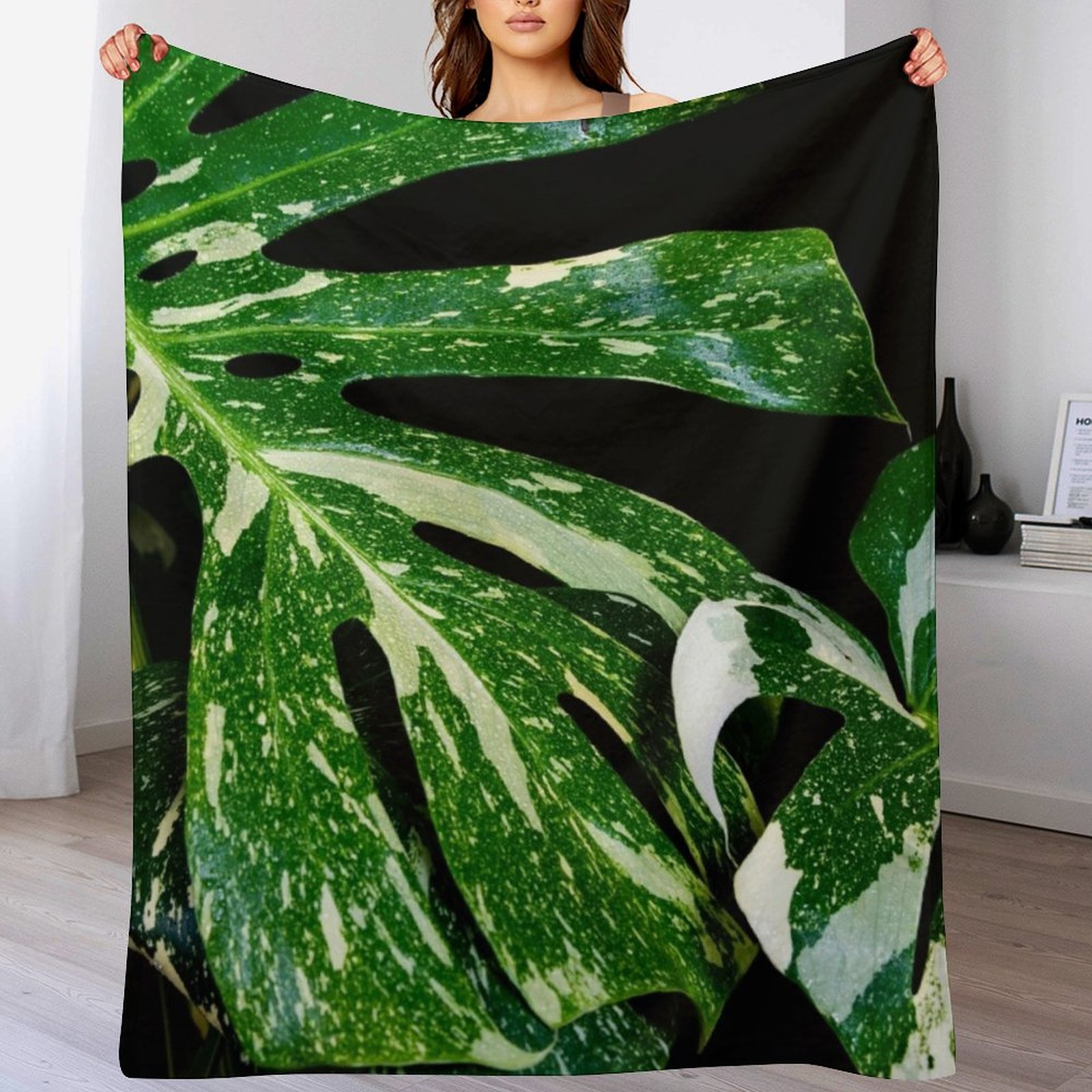 Monstera Thai Constellation - Monstera Thai Constellation Throw Blanket Soft