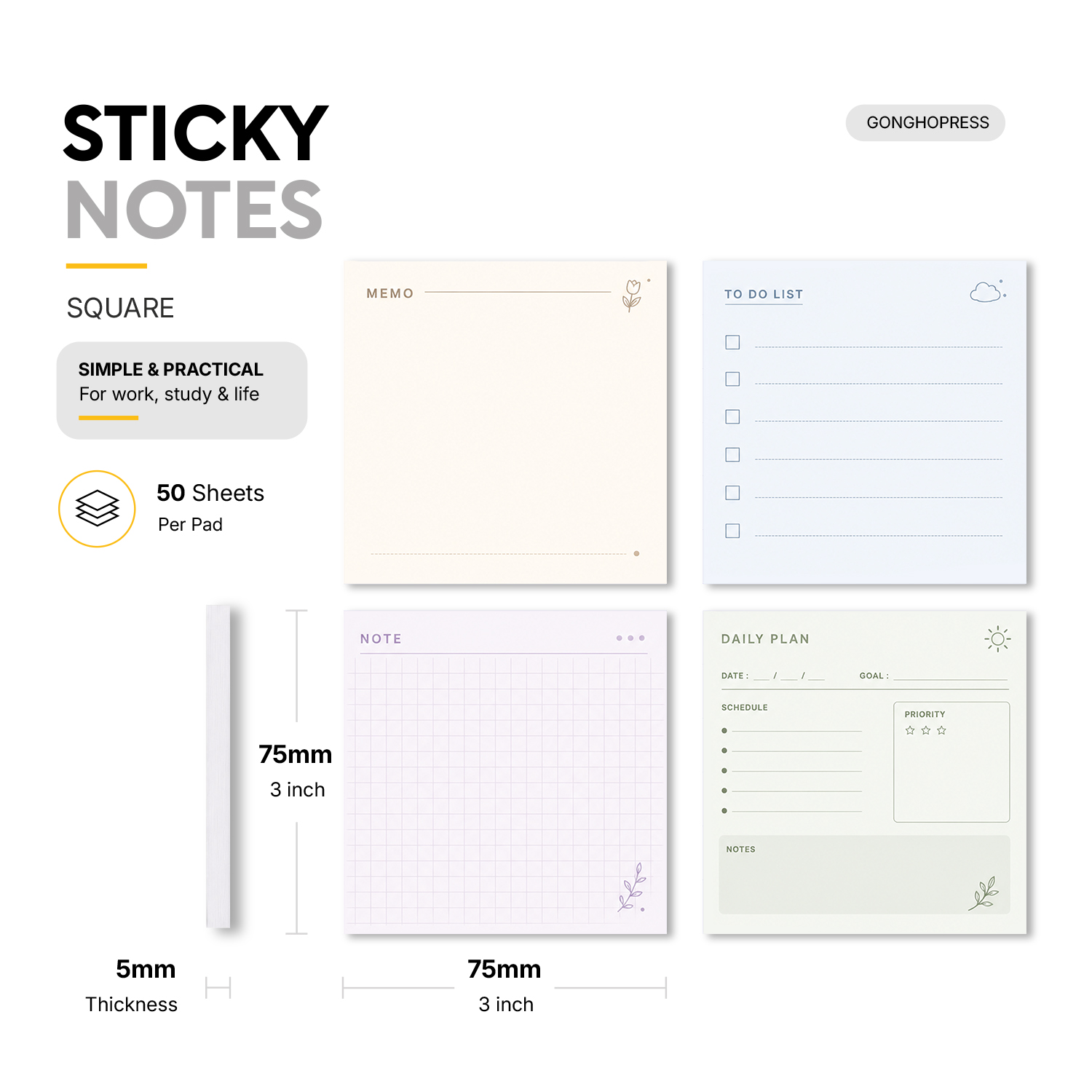 4 Pcs 200 Sheets Total Minimal - огляд і ціна Planned Parenthood
