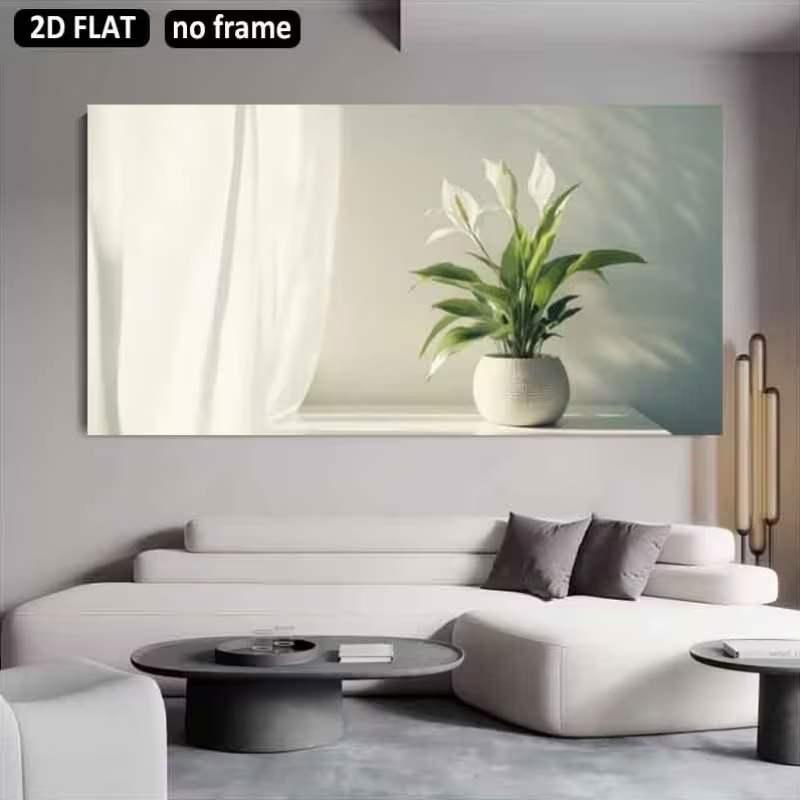 1pc (No frame),2D Flat, 2D Fla - огляд і ціна Peace Lily White
